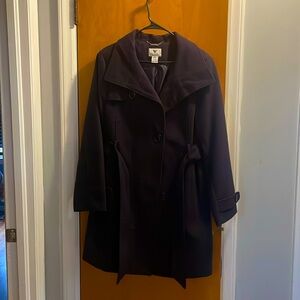 Gently use size large Worthington, pea coat, dark purple